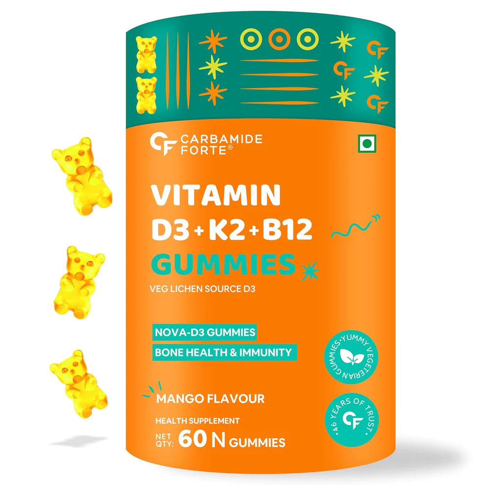 Vitamin D3 K2 MK7 & B12 Gummies – For Energy, Immunity & Bone Health